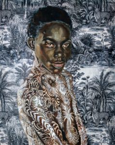 Artwork by Nanon Morsink titled I am, made with acrylic on pre-printed fabric