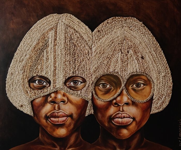 Artwork by Nanon Morsink titled Nosotras, made with acrylic on canvas and jute