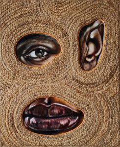 Artwork by Nanon Morsink made with acrylic on canvas, jute and cord